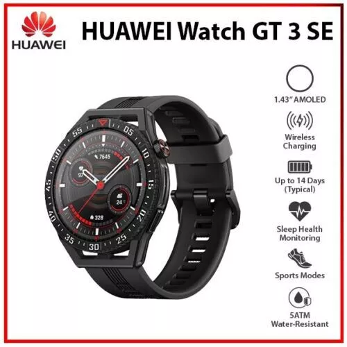 Huawei Watch GT 3 SE Montre Connectée noire Bluetooth iOS Android Smartwatch