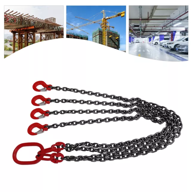 1.5mtr x 4 leg 8mm Lifting Chain Sling 5 Tonne with Steel Grab Hook