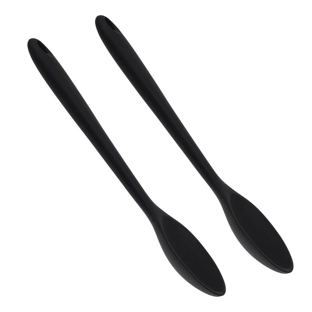 2 cucharas de ensalada de cocina cucharas de sopa cucharas de silicona cucharas de cocina (negras)