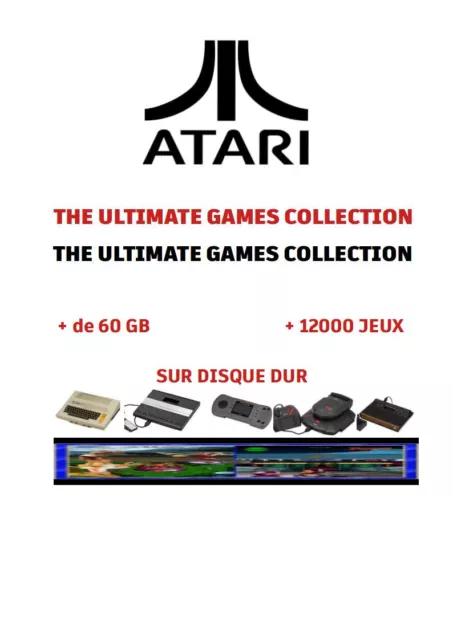 ATARI COLLECTION  80GB  GAMES A800, A2600, A5200, A7800, Jaguar cd, Full jeux