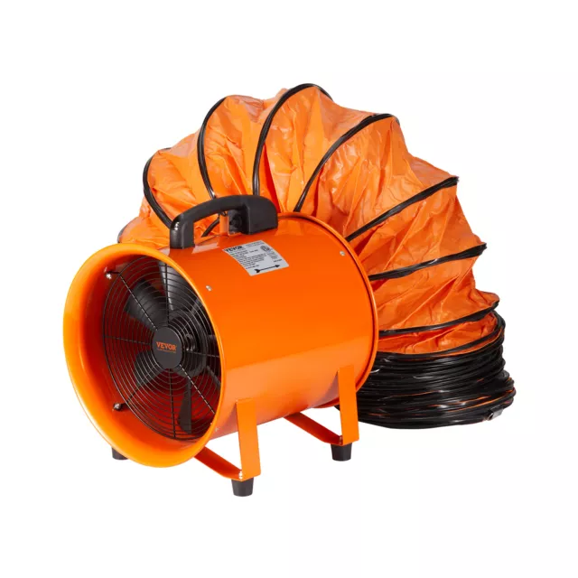 VEVOR 10" Portable Extractor Fan Blower 10m Duct Hose Ventilator Industrial