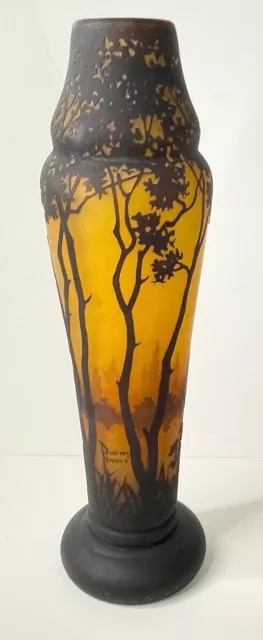 Daum Nancy Vase "Moorwald"  Jugendstil Glas Art Nouveau; 32cm