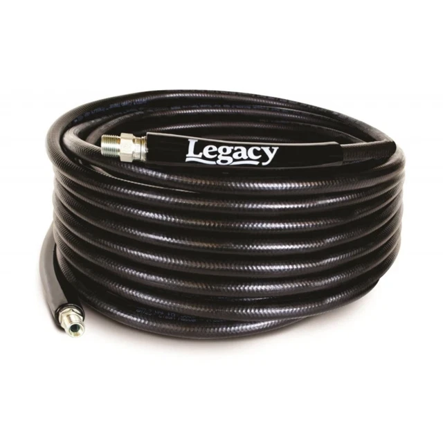 Legacy 8.925-156.0 3/8" x 50' 4000 PSI Threaded Black Single Wire Braid Rawhide