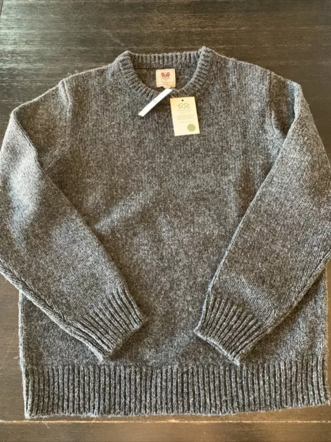 NWT Mens Wallace & Barnes Jcrew Wool Donegal Sweater XL New Charcoal Gray Jumper