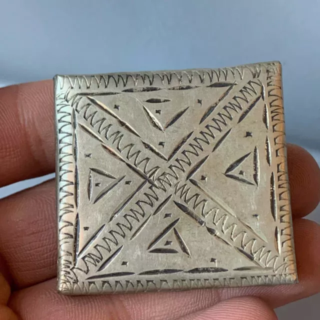 Very Small Engraved Viking Silvered Box Rare Ancient Stunning Amulet