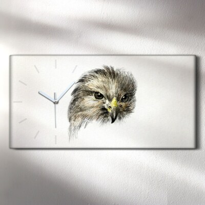 Aigle Horloge Silencieuse murale sur toile 60x30 animal oiseau aigle 