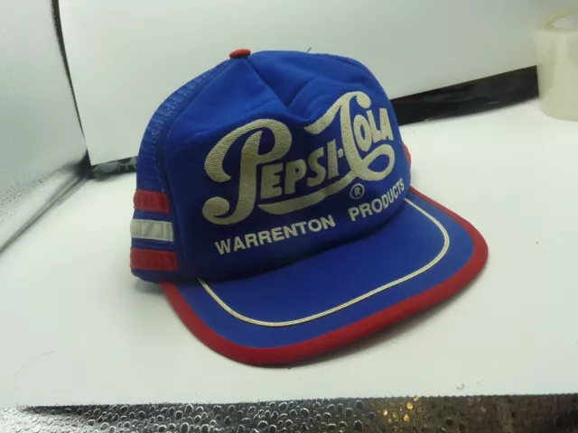 Vintage Pepsi-Cola 3 Stripe Snapback Trucker Hat Cap Warrenton Products Rare