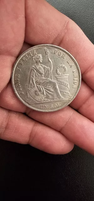 1871 silver peru 1 sol