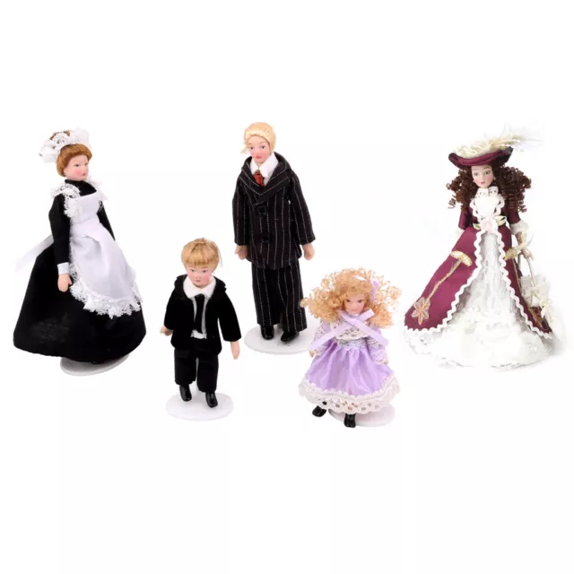 1/12th Dolls House Miniature Porcelain Figures Gorgeous Victorian Doll Poseable