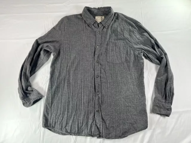 Men's Gray St. Johns Bay Super Soft Flannel Button Up Shirt Size Large