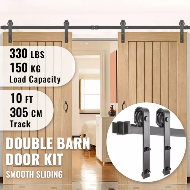 VEVOR Sliding Barn Door Hardware Kit 10 FT Modern Closet Hang Style Track Rail