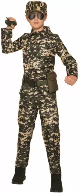 Bambini Stile Militare Soldato Tuta Mimetico Uniforme Costume Halloween Piccolo