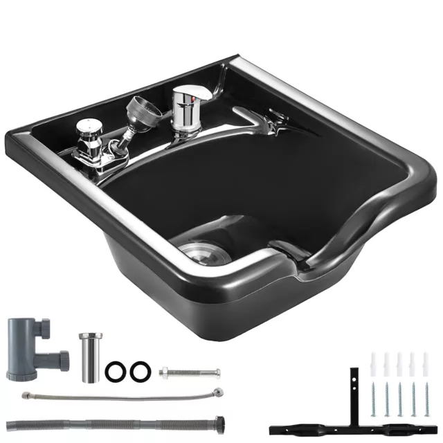 Black Square ABS Plastic Shampoo Bowl Salon Pool SPA Sink Hair Stylist Equipment