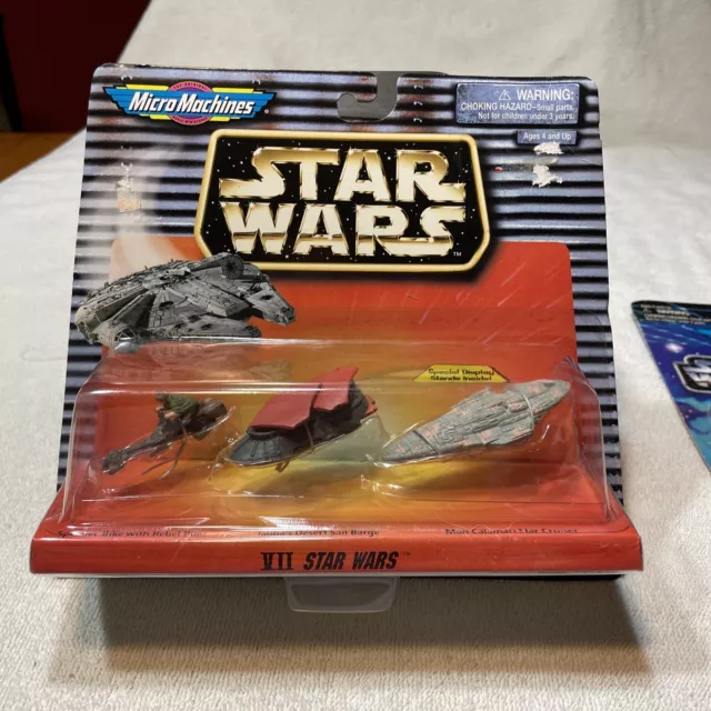 star wars micro machines starwars #7 speeder jabbas star cruiser 1996 sealed