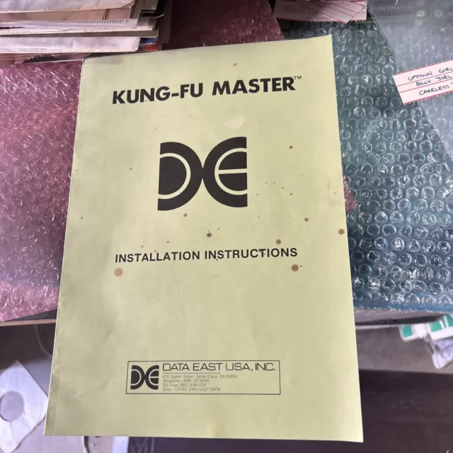 original  arcade video game owners manual  kung Fu Master data East W Schematics