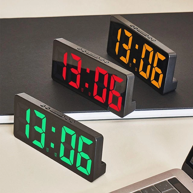 LARGE LED DIGITAL Wall Clock Temperature Date Day Display USB Remote