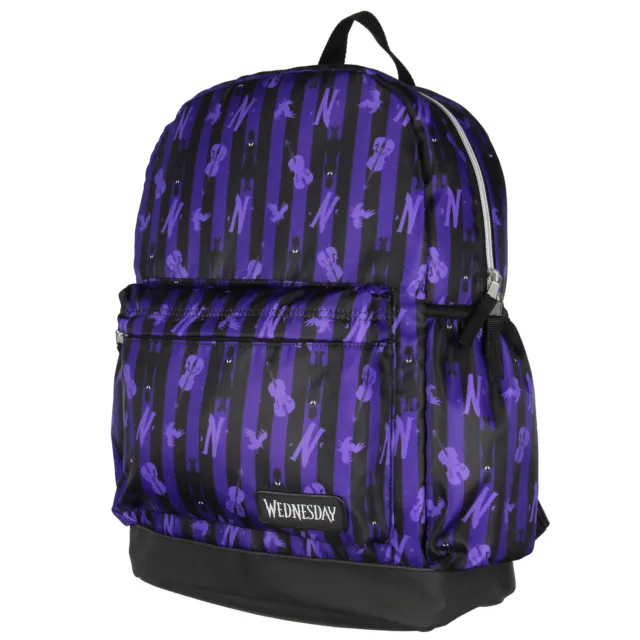 Wednesday Addams Nevermore Academy Dress And Cello Print School Travel Backpack