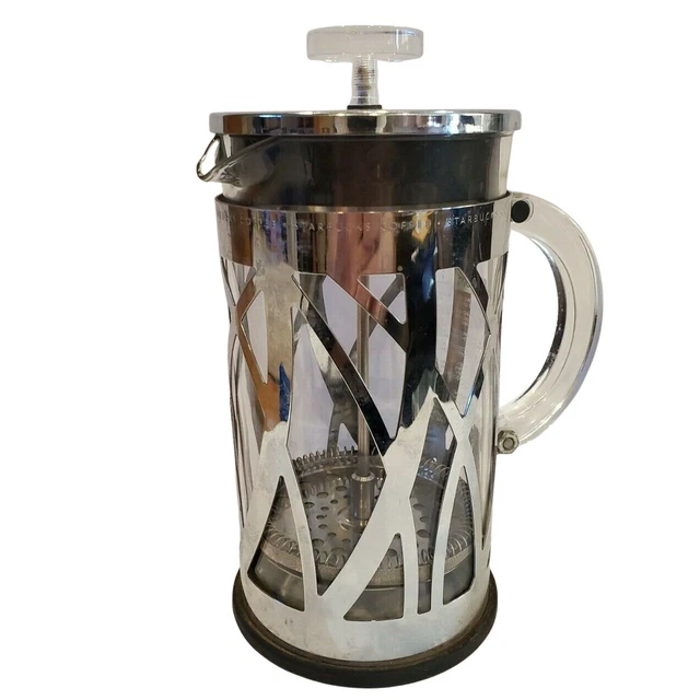 STARBUCKS BODUM FRENCH Press Stainless Steel Body Modern Art Deco 8 Cup