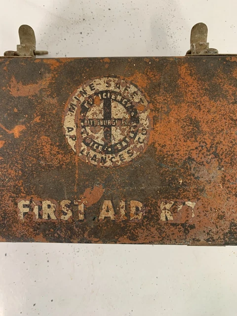 Vintage Mine safety Appliances Co First Aid Kit Box Pittsburgh PA-NO CONTENTS 2