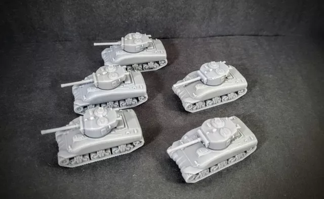 Flames of War U.S. M4A1  76mm Sherman Tank Platoon lot X5 resin