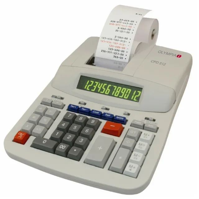 OLYMPIA CPD 512 Calcolatrice da Tavolo Stampa Con Rotolo Carta Tascabile  Ufficio EUR 91,00 - PicClick IT