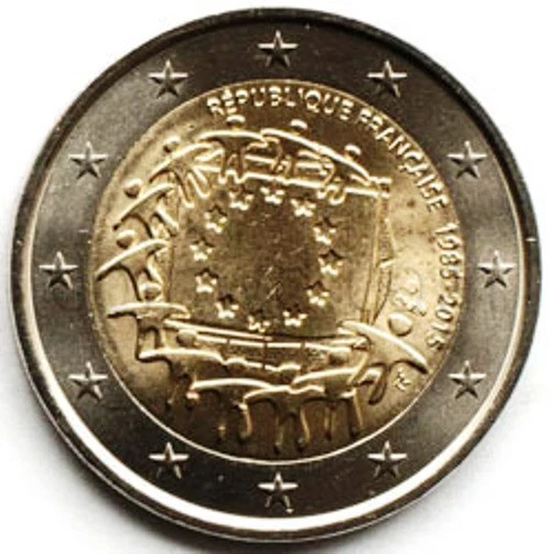 2 Euro Münzen 1985 Bis 2015 Wert FRANCE 2 EURO 2015 30th Anniversary of the Flag of Europe (#1985) EUR 4