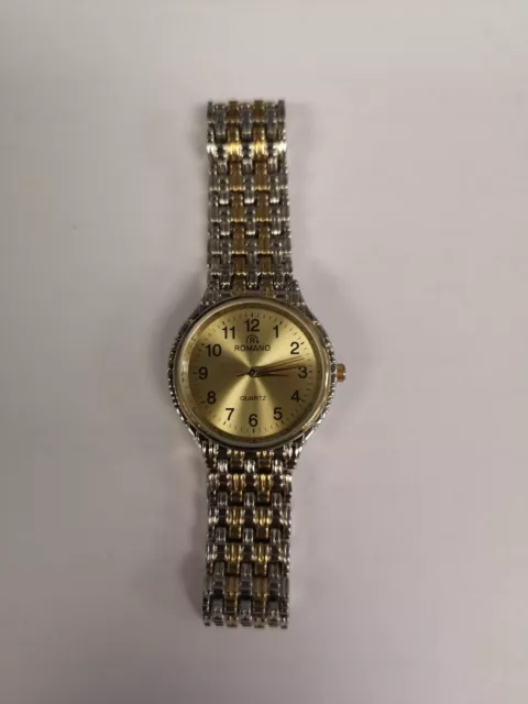 ROMANO SILVER Gold Tone Wrist Watch J2 G60 5.95 PicClick UK