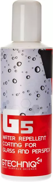 Gtechniq G5 Water Repellent Coating for Glass and Perspex 100ml - Maximum 3 to 6