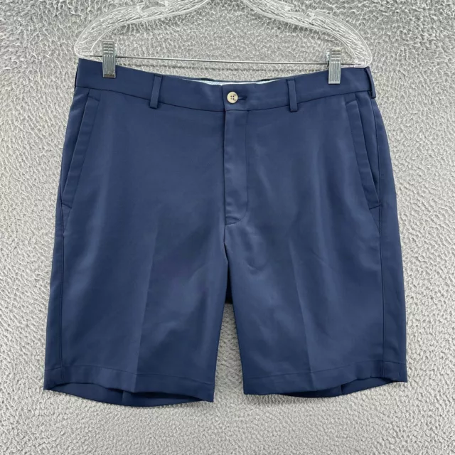 Peter Millar Shorts Mens 32 Blue Golf Performance Outdoor Short Pants Actual 33