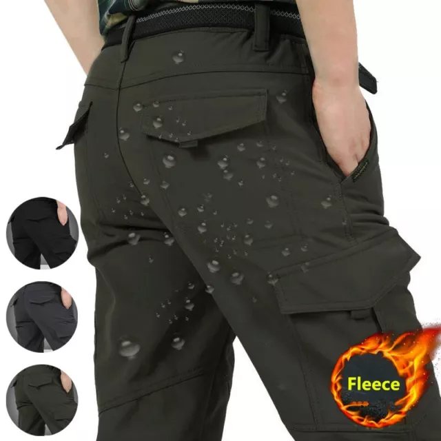 Mens Waterproof Tactical Trousers Hiking Outdoor Fishing Walking Combat Pants UK