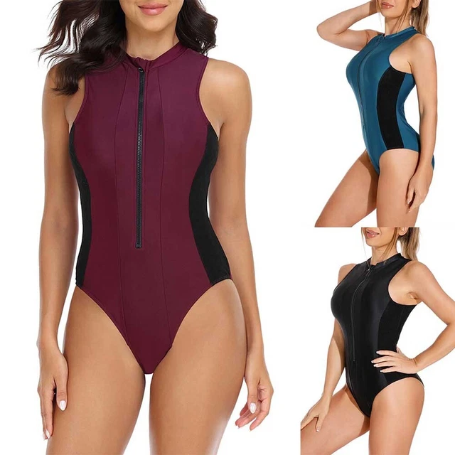 Costumi da bagno donna sexy senza maniche costumi da bagno donna. cerniera