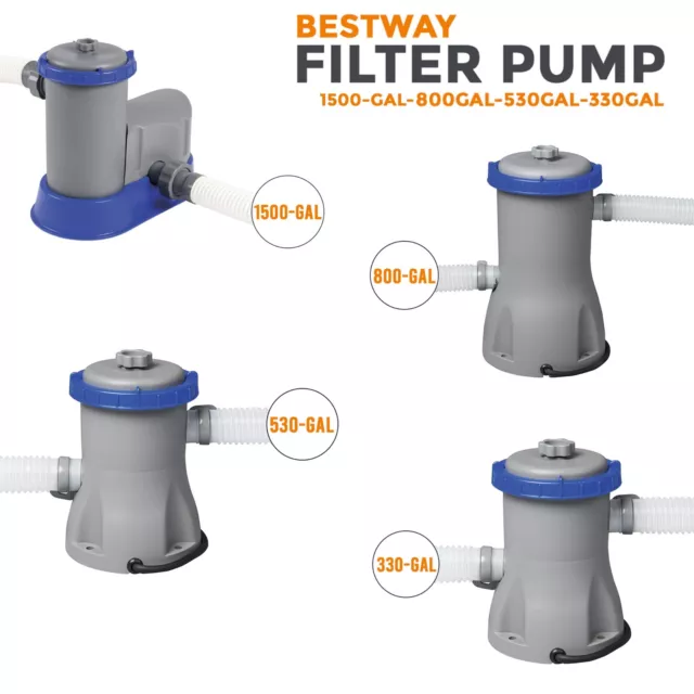 Bestway Flowclear 330 / 530 / 800 /1500 Gal Filter Pump for Swimming Pool