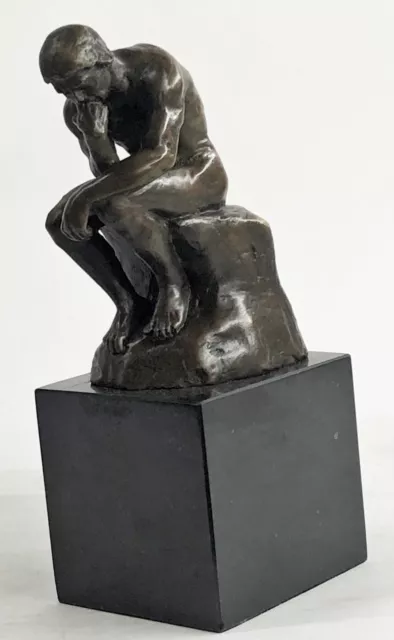 Rodin Di The Pensatore Sensuale Maschio Nude Bronzo Marmo Statua Scultura Regalo