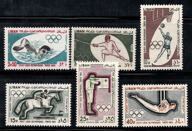 Libanon 1965 Mi. 888A-893A Block 100% Olympische Spiele, Tokio