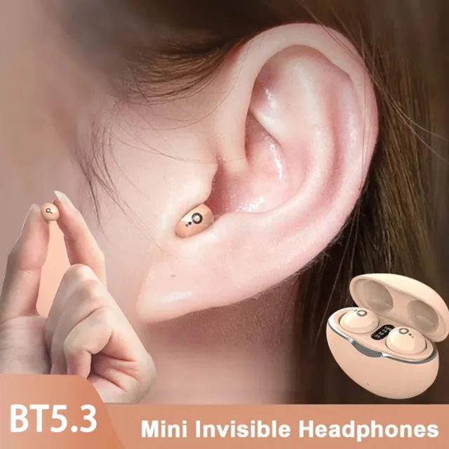 Wireless Bluetooth TWS Mini Earbuds Invisible Sleep Headphones Earphones w/ Mic