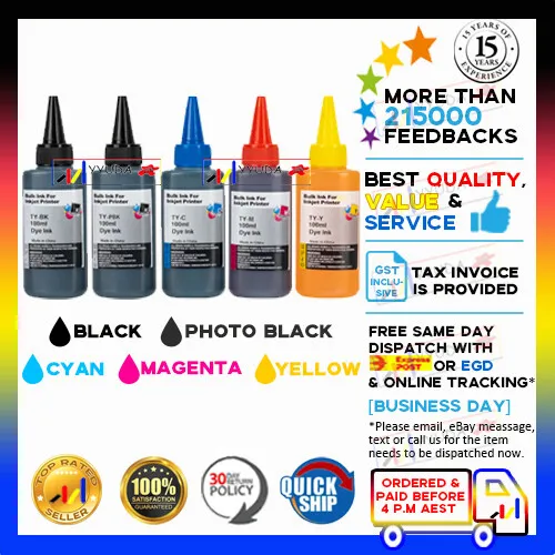5x NoN-OEM 100ml CIS INK REFILL for Canon iP4200 iP5200 MP500 MP830