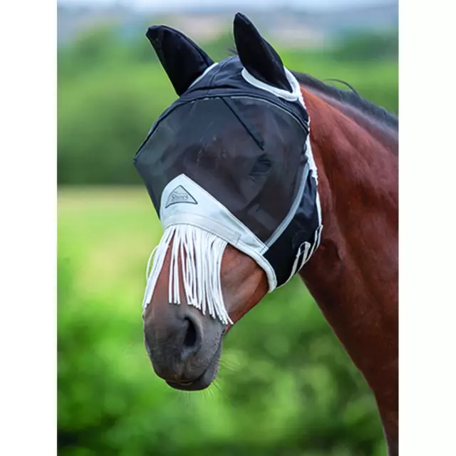 Shires Equestrian Fine Fly Mask With Ears & Nose Fringe