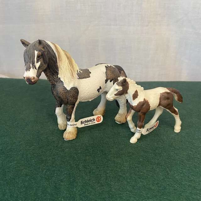 Schleich Tinker Horse Stallion 2007 & Tinker Foul Horse RETIRED- New With Tags