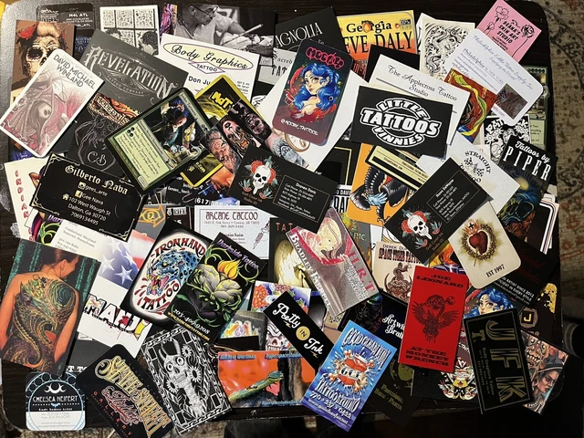 Lote de 100 tarjetas de visita para tatuajes de artistas y estudios de EE. UU.