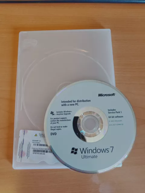 Microsoft Windows 7 ULTIMATE 64 bit SP1 + Original License English - GLC-01844