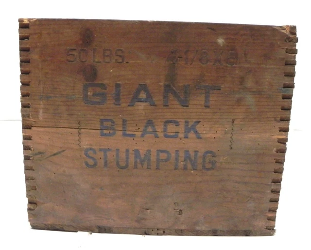 Vintage Nice Antique Atlas Powder Co. Explosives Wood Crate Black Stumping Rare 4