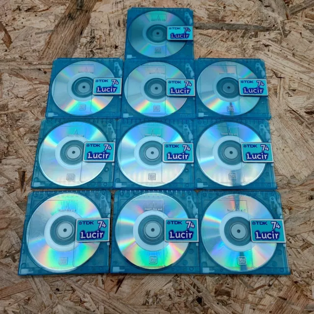 10 x MD TDK Lucir Mix 74 Minidisc ohne Hüllen MD Minidisk Blank disc Händler