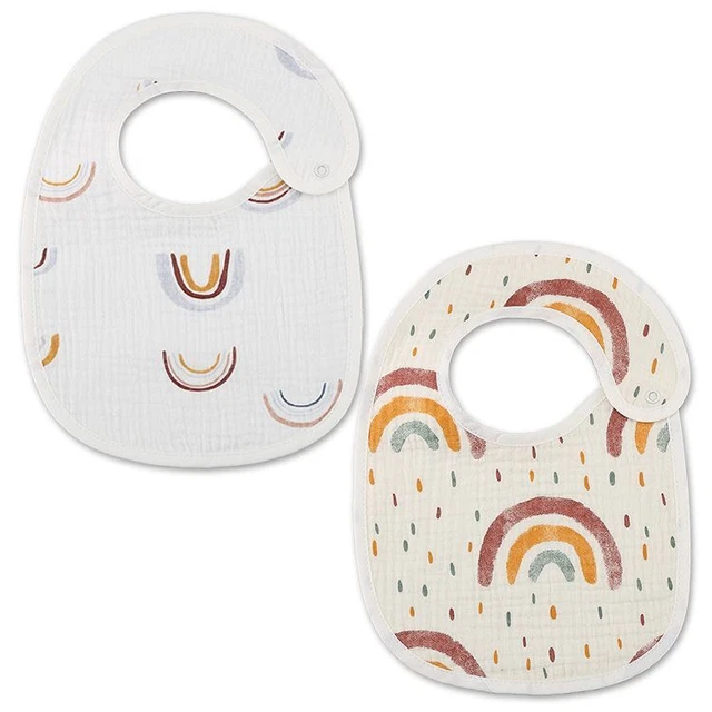 Cotton Waterproof Baby Bibs Summer Infant Bib Newborn Burp Cloths Bandana 2pcs