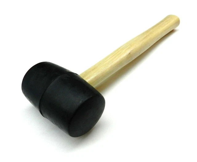 Marteau Maillet en Caoutchouc dur 25 cm et Manche en Bois bricolage