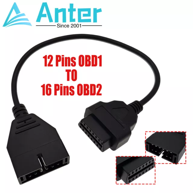 New For GM Cars Made Before 1996 12Pins OBD1 To OBDII 16Pins Connector Convertor