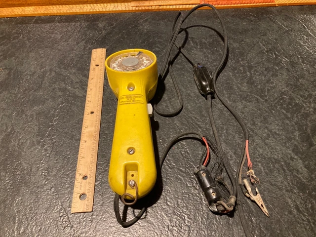 Vintage yellow Bell System Western Electric Lineman's Test Butt Set Rotary Dial