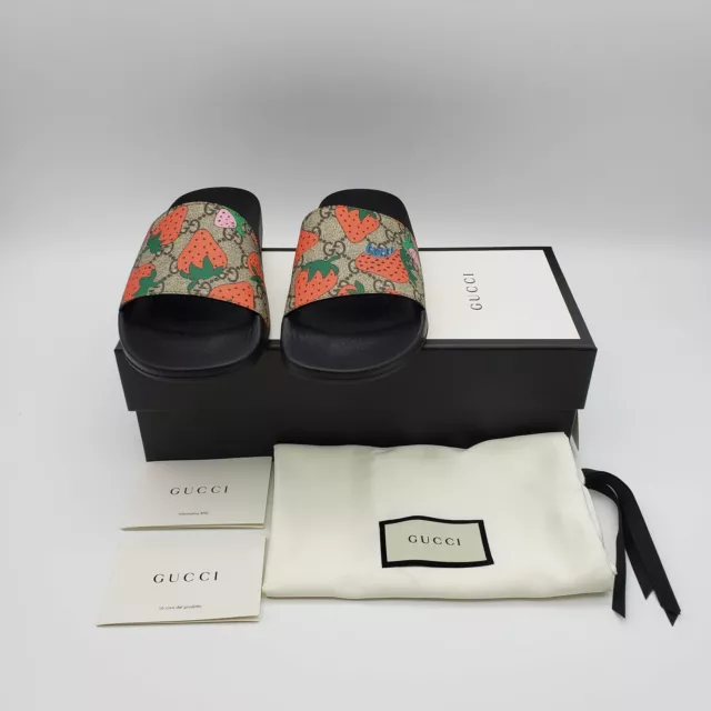 Gg gucci strawberry slide sandal online
