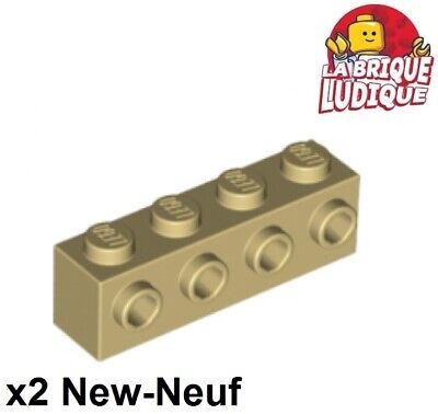Lego 2x Brique Brick Modified 1x4 4 Studs on 1 Side beige/tan 30414 NEUF