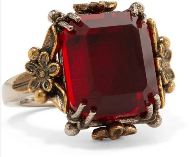 Alexander McQueen Ruby Crystal Ring L Alexander McQueen Ruby Crystal Ring L
