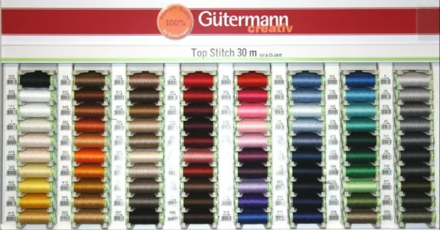 Gutermann Top Stitch Strong Sewing Thread 100% Polyester 30 Metre Spool